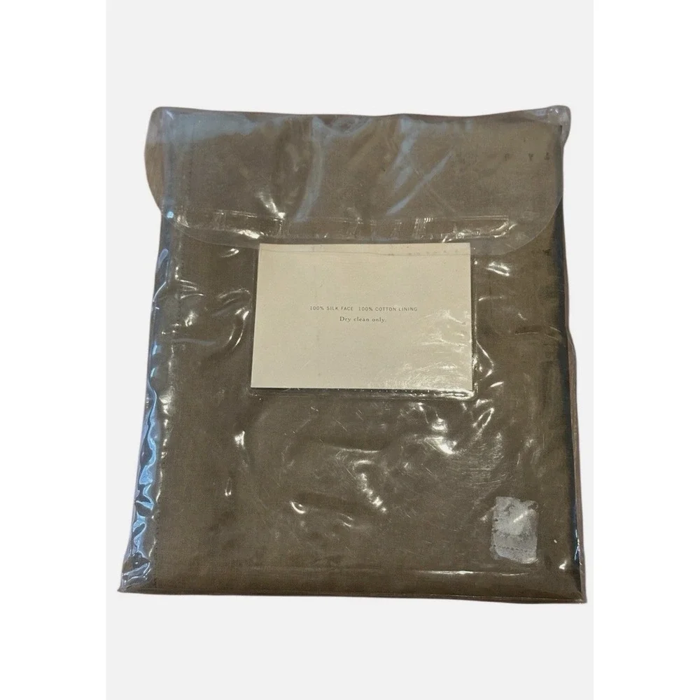 Pottery Barn Silk Dupioni Drape Panel 50x108 Olive Green Silk Pole Pocket New